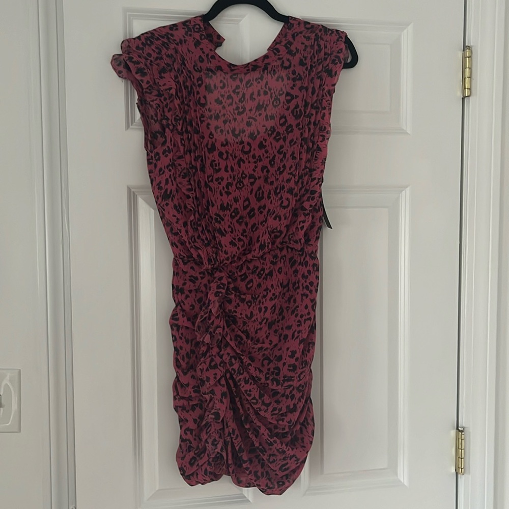 All Saints Hot Pink Leopard Dress